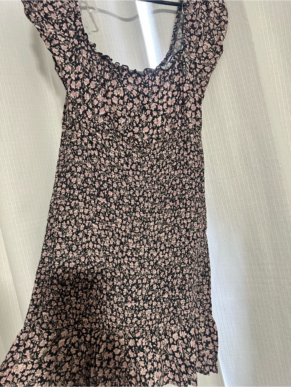 wild fable Black Dress with Pink Floral Print